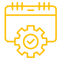 mantenimiento-preventivo cono de calendario con engranaje representando el mantenimiento preventivo.