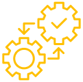 optimizacion-procesos cono de engranajes interconectados simbolizando la optimización de procesos industriales.